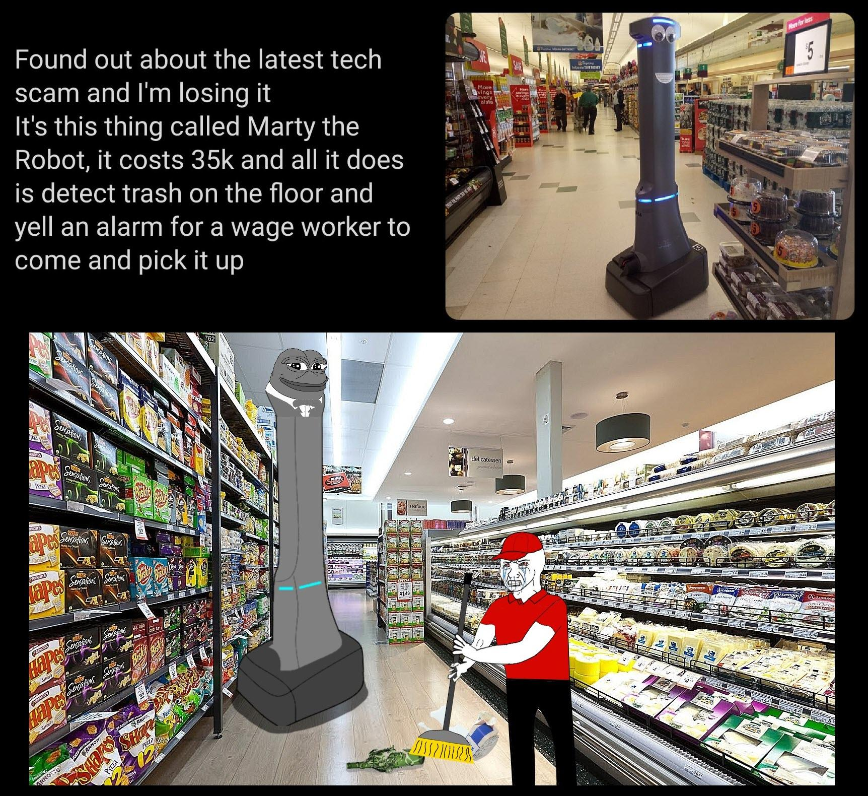 Marty the robots asserts his dominance over a wagecuck