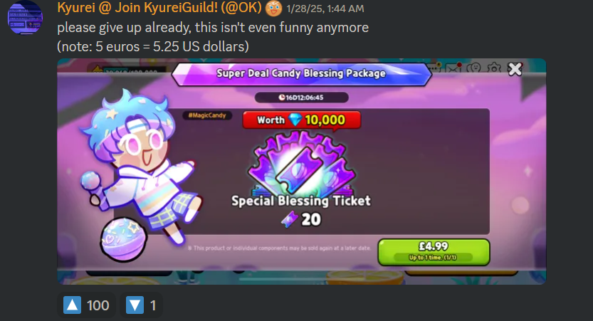 20 blessing tickets for 5 euros