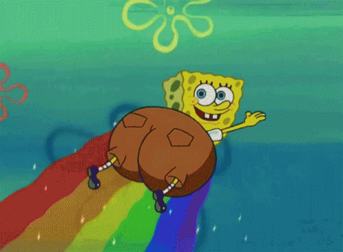 Spongebob Flying Away.gif