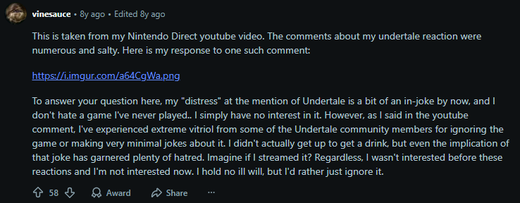 Vinny's statement on Undertale.png