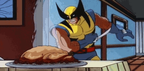wolverine slicing turkey.gif