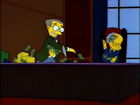 Image result for money fight simpsons gif